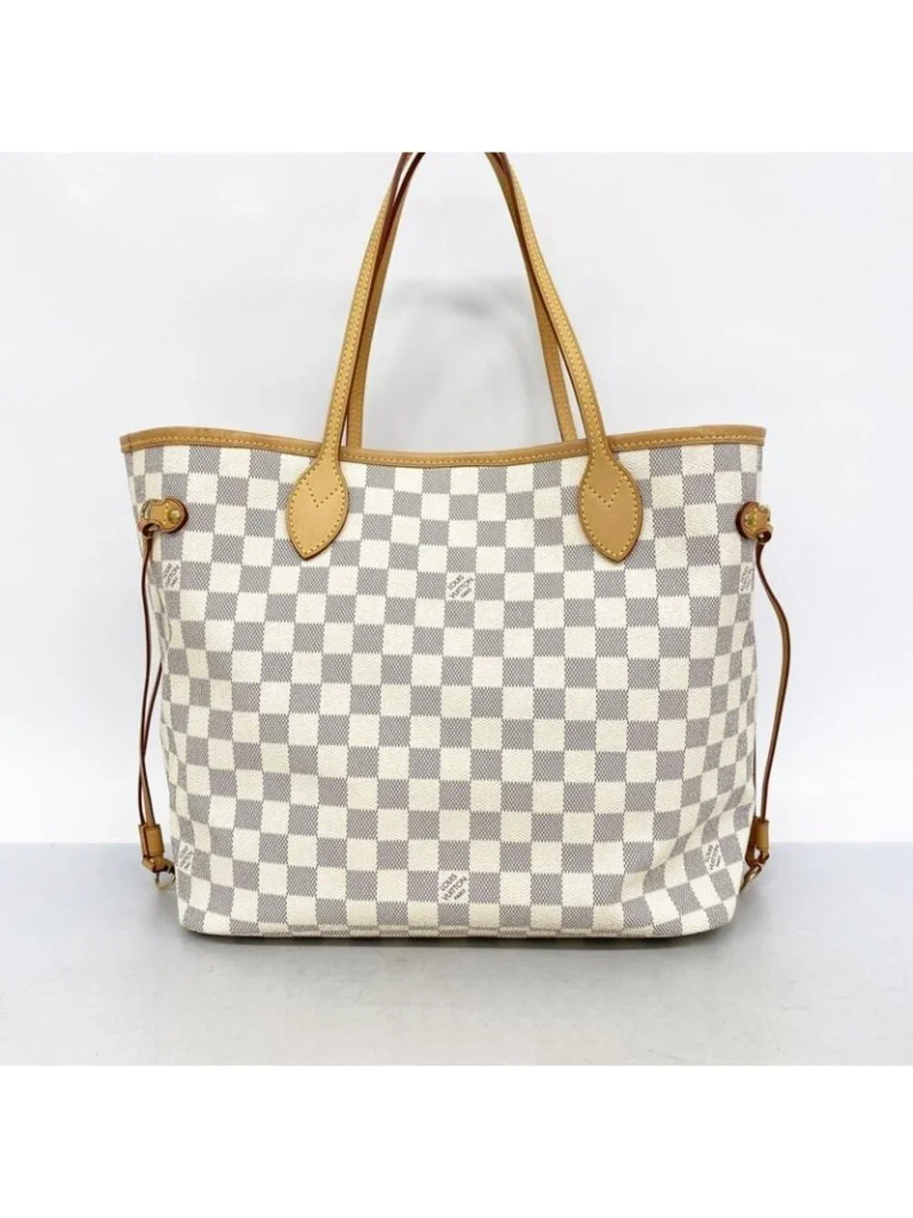 ★SOLD★ Louis Vuitton Tote Damier Azur Neverfull MM White - Picture 10 of 10